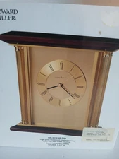 Howard Miller Rosewood Brass Mantel Desk Clock 645-391 ( NIB )