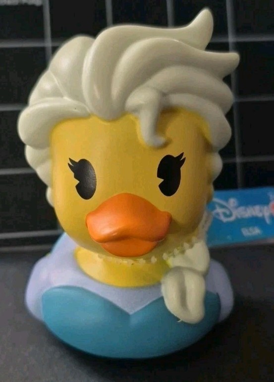3" Disney Frozen Movie Princess Elsa Rubber Duck Duckie Ducky Duckalooz Bath Toy