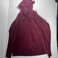 The North Face Zip Up Hoodie Mens L Burgundy