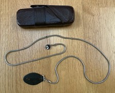 Vintage MINOX Measuring Chain w/ Brown Leather Tab Case