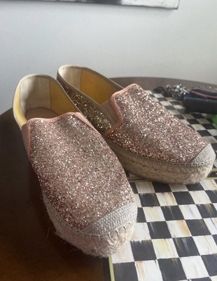 Vidorreta Women's Pink Glitter Slip-On Espadrille Flats US 10 EU 40