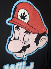 Vtg Y2K Nintendo Wiid Weed 420 Mario Bros Video Game T-Shirt XL NES Parody Wii