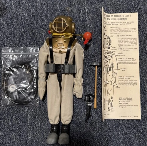 🔥Vintage GI Joe Deep Sea Diver Set w/Accessories from 1965 Rare Hasbro #7620