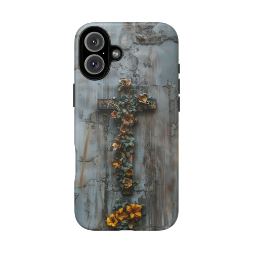 Cross Floral Vines Gray Phone Case for iPhone, Samsung Galaxy, Pixel - 第 21/240 張圖片