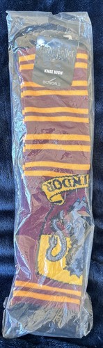 NEW Bioworld Harry Potter SOCKS - Knee High Gryffindor  Burgundy& Yellow 9-11 - Picture 1 of 7