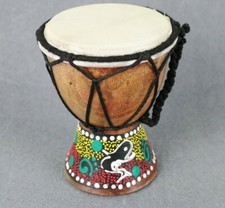 Piccolo Tamburo SOPRAMMOBILE Collezione Souvenir Etnico Decorato a Mano DJEMBE