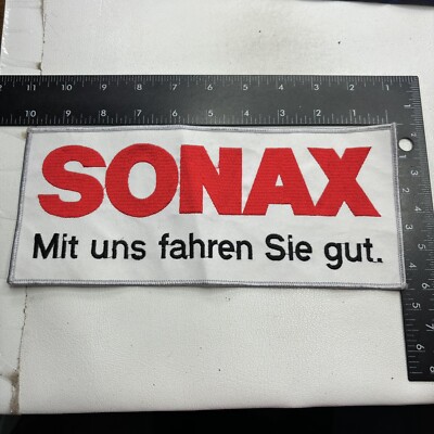 Vtg SONAX Mit Uns Fahren Sie Gut Patch Big Back-Of-Jacket Size 00W6