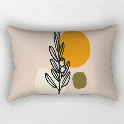 Abstract Leaves Plant Sofa Pillow Cover Rectangle Face Cushion Cover Geometric - Picture 19 of 38