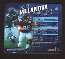 Villanova Wildcats 2003 Football Magnet Schedule Abbonzio Contractors