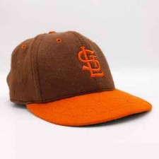 St. Louis Cardinals Wool Fitted Hat Vintage MLB 80s Roman Pro Brown Orange 7 1/4