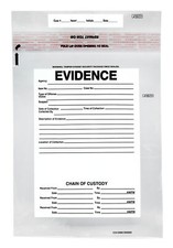 100pk Evidence Bags, 12"x16" -Tamper Resistant, Serialized Numbering - Secur-Pak