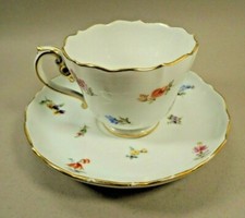 Antique 19th. Meissen Porcelain Teacup  Saucer