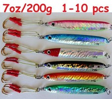 1-10 pcs 7oz / 200g Knife Vertical Speed Jigs Saltwater Fishing Lures