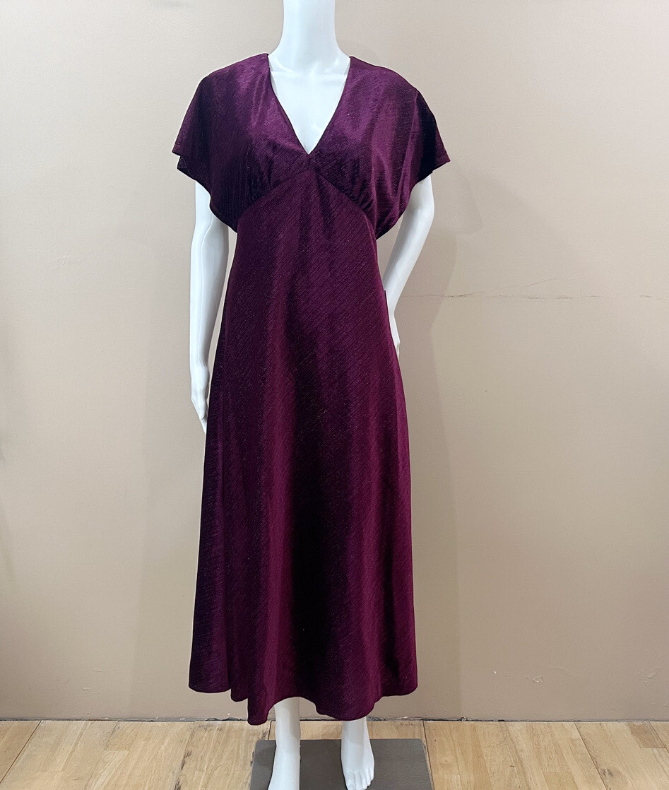 NEW Taylor Dress midi Women 6 Purple Plum Velvet Glam Festival Holiday New  Year