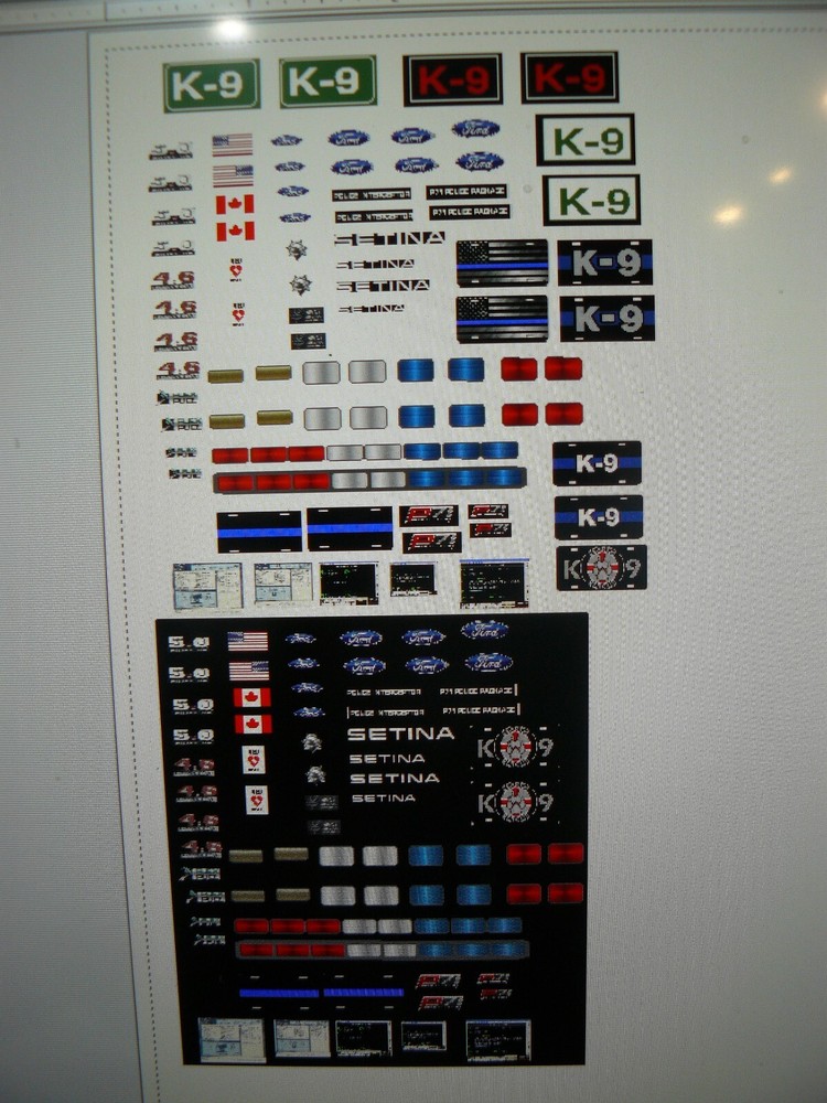 Ford Police Car Add On Decals   1:64. Two for one money