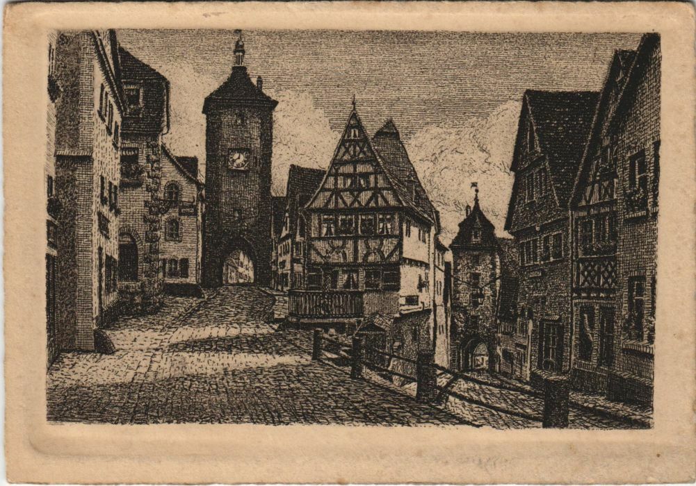 Old postcard postcard Rothenburg Plonlein GERMANY (1077192)
