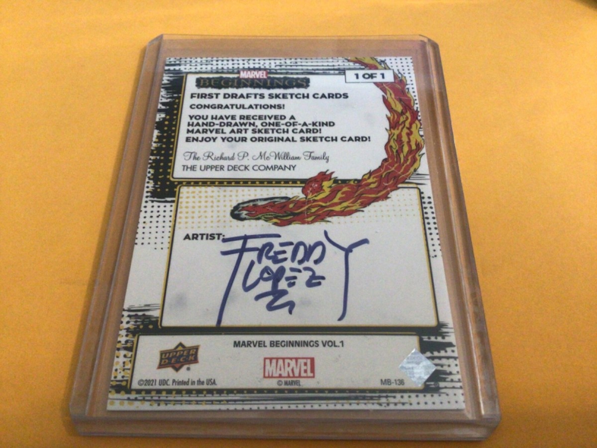 2022 Upper Deck Marvel Beginnings First Drafts Sketch Card Freddy