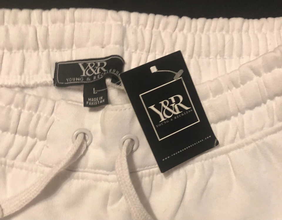 Pantalones deportivos blancos Young & Reckless LA para hombre nuevos con etiqueta Foto 3 de 3