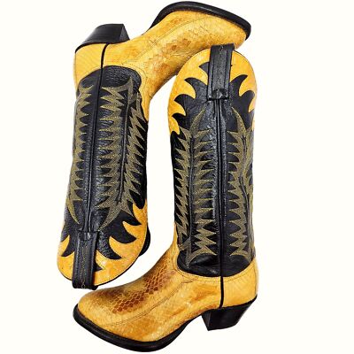 Bottes De Cowboy Tony Lama En Python Exotique - Taille 9 EE - Homme - Marron