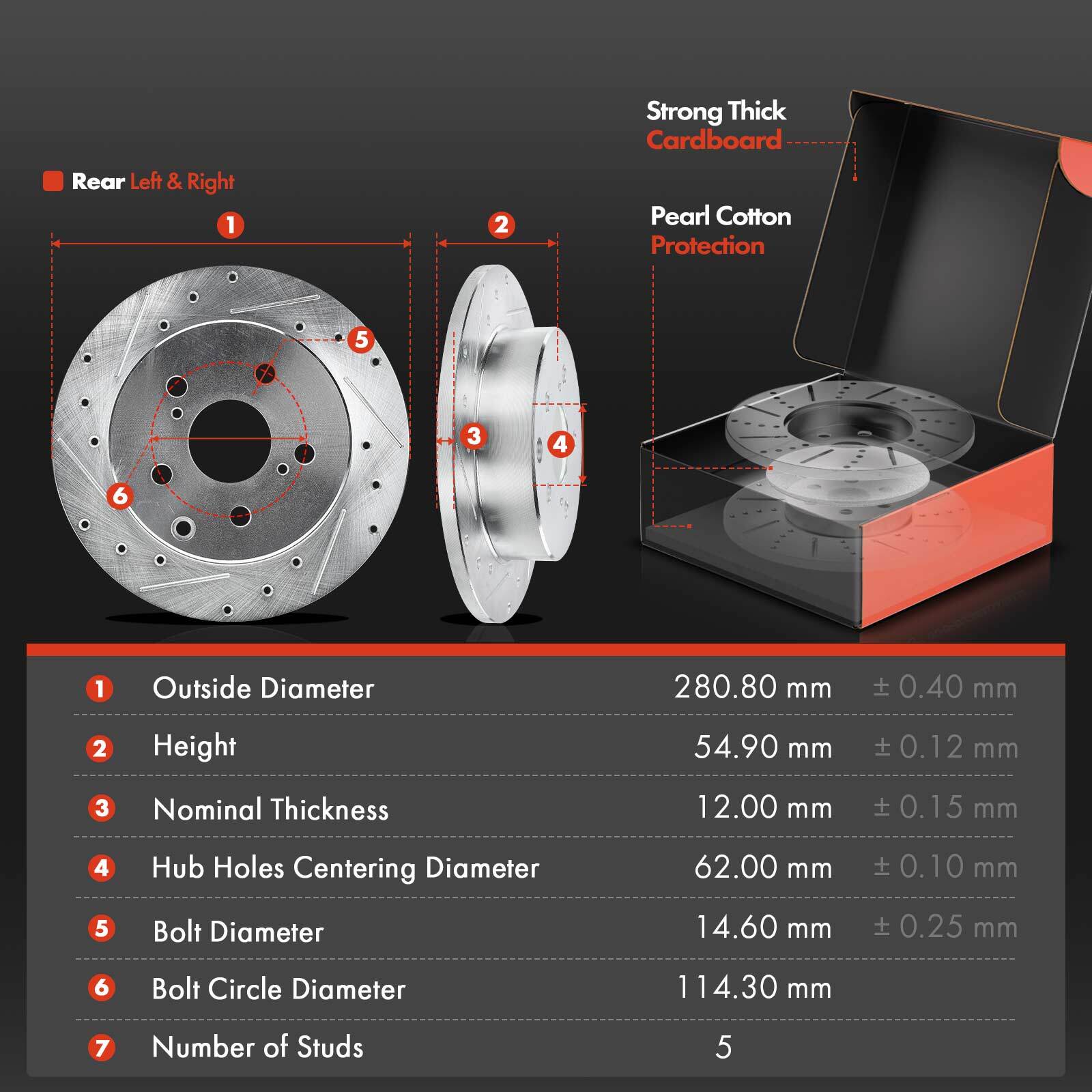 Rear Drilled Brake Rotor & Ceramic Pads + Brake Calipers for Toyota ...