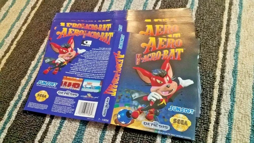 BOX ART ONLY Aero the Acro-Bat Original Sega Genesis Case Sleeve OEM 