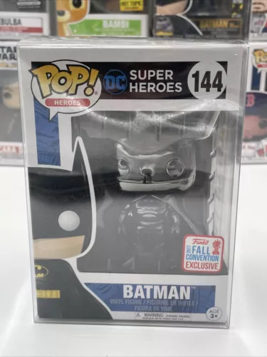 Funko Pop! - DC Super Heroes Batman 144 Black Chrome 2017 Fall Convention W/Case