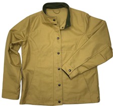 Filson Co. Tin Cloth Jacket Coat Usa Made Style 20011 Button Green Trim Women M