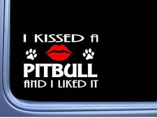 Pitbull Kissed L847 8 Dog Window Decal Pit Bull Sticker