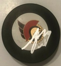 ANTON FORSBERG SIGNED OTTAWA SENATORS HOCKEY PUCK W/ CASE COA