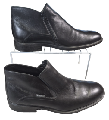 Mefisto ブラックメタル black l Mephisto Black Leather Ankle Boots