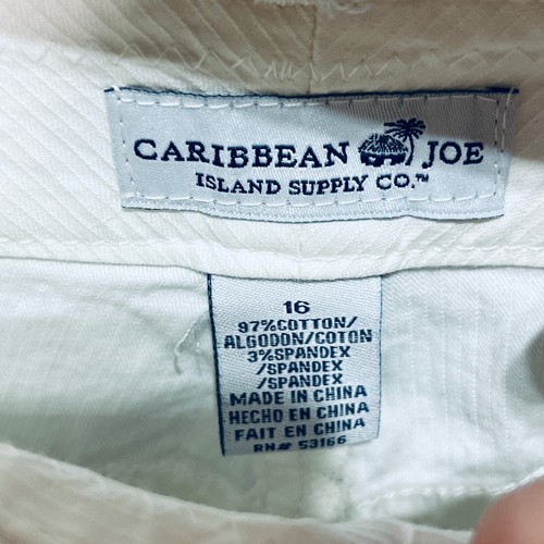 Caribbean Joe White Ribbed Capri Pants New 16 - Picture 5 of 5