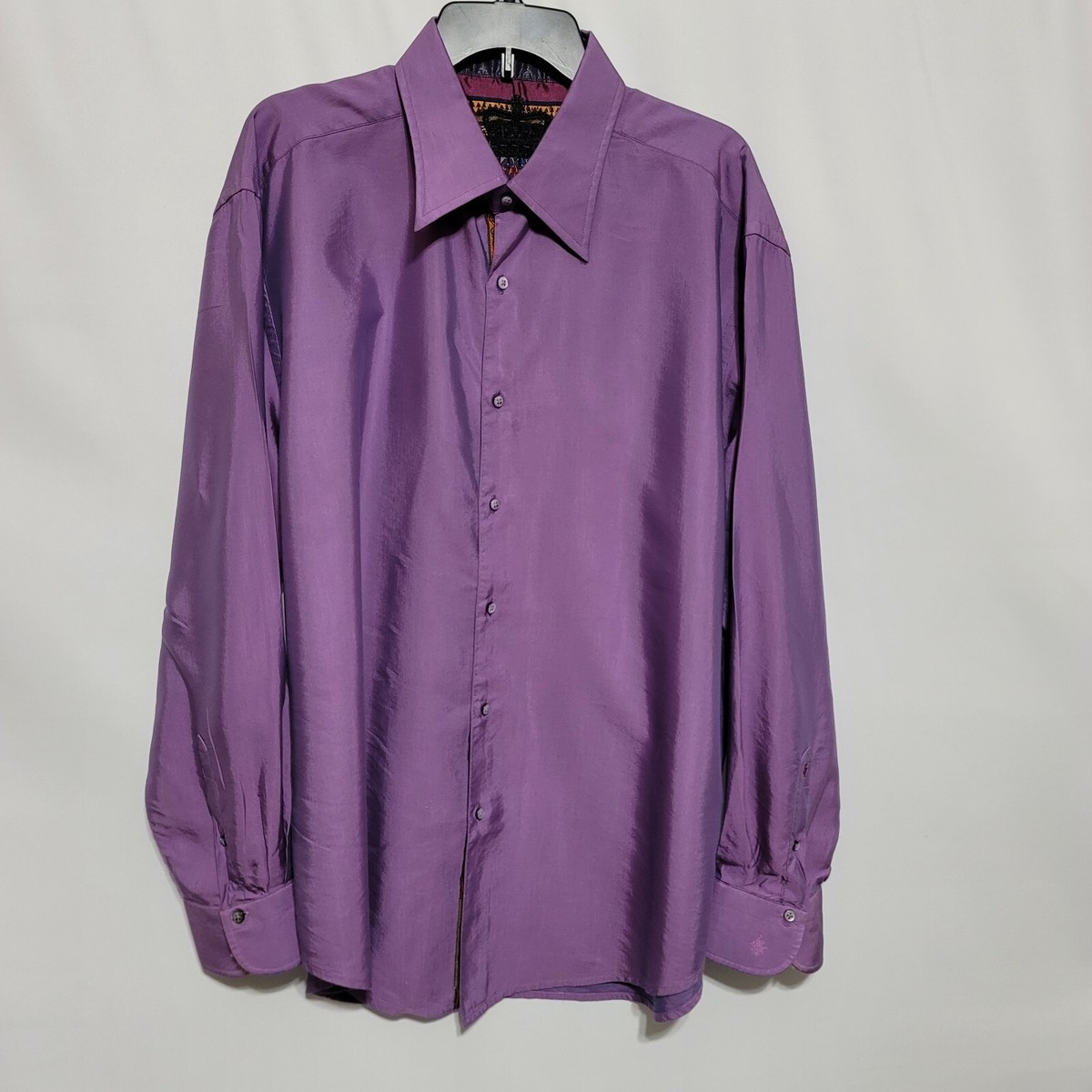 Robert Graham Shirt Men's Purple Size 2XL Long Sleeve Button Down