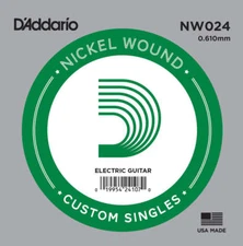 D'Addario NW024 Nickel Wound Single Electric Guitar String .024"