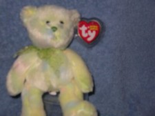 TY Beanie Baby - FLORA the Green Ty-dyed Bear (7.5 inch) LAST ONE!