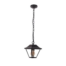 Image of Matt Black Cottage Pendant Ceiling Light Lamp