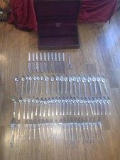 61 Piece Oneida Prestige Grenoble Silver Plate 1938 Flatware Set 8 Settings Plus