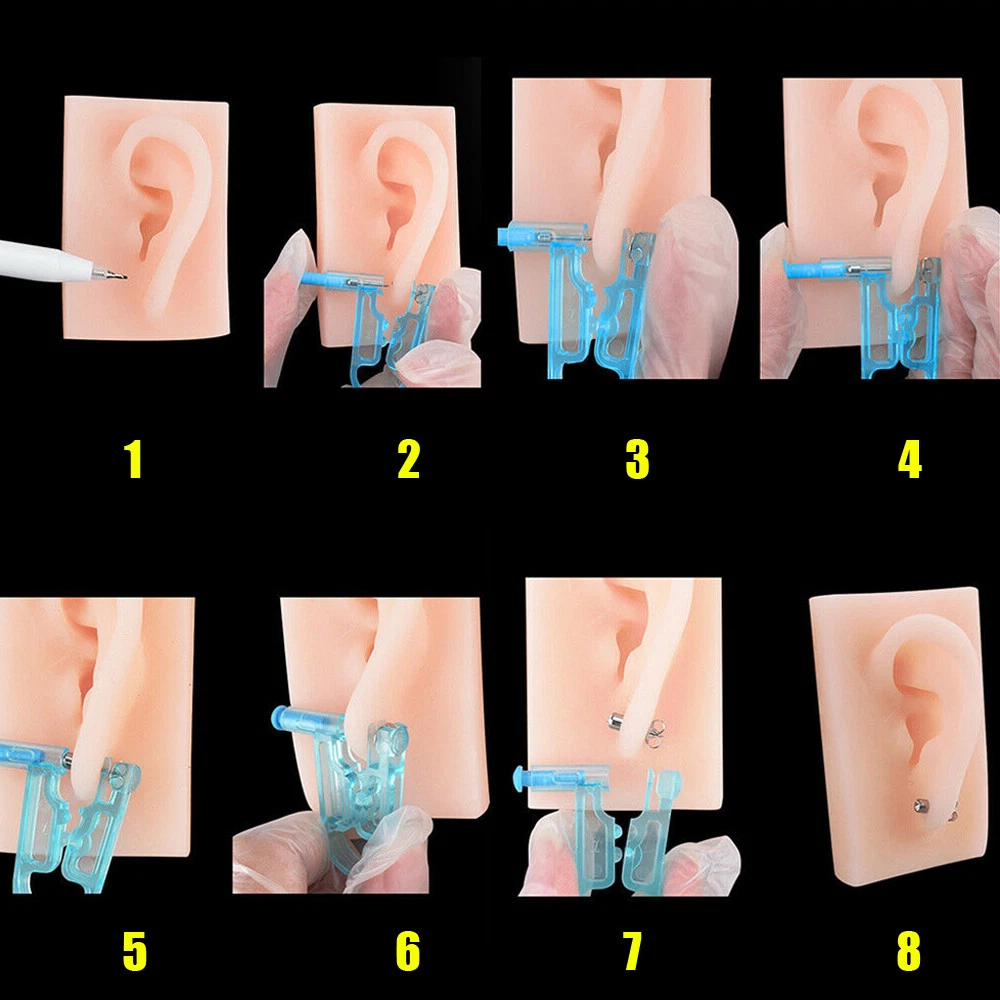 2Pcs Piercing Gun Disposable Sterile Ear Nose Piercing Kits Ear Rings Studs Tool image 11