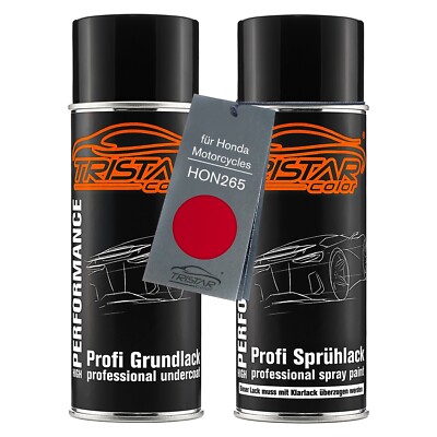 Motorradlack Spraydosen Set für Honda Motorcycles HON265 Jolly Red Grund Basis