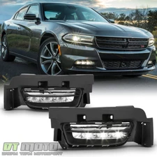 2015-2022 Dodge Charger Factory Style LED Fog Lights Bumper Lamps Pair w/Switch