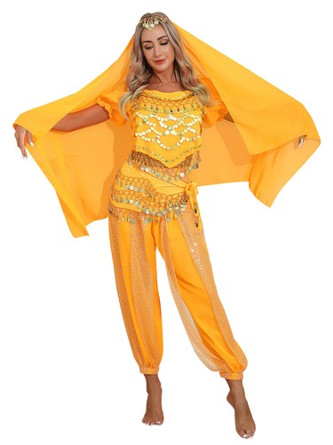 Damen Tanzbekleidung Laterne Kostüm Harem Outfit Cosplay Tanz Schal Bauch Sets - Bild 130 von 139