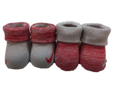 Nike Infant Baby Futura Booties 2 Pair Grey Red 0-6 Months
