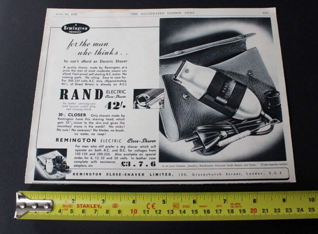 1939 Print Ad 'REMINGTON 