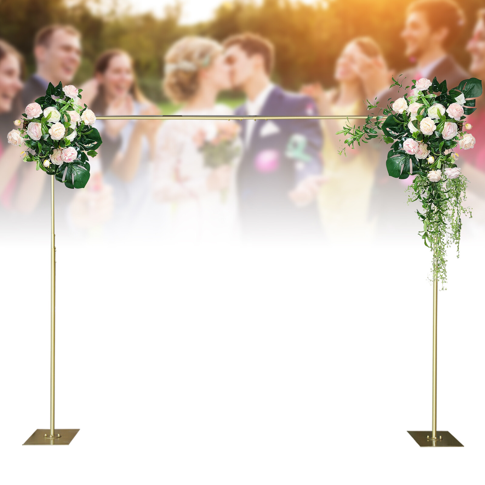 9.8x9.8ft Heavy Duty Backdrop Stand Kit with Metal Base and Support Shelf