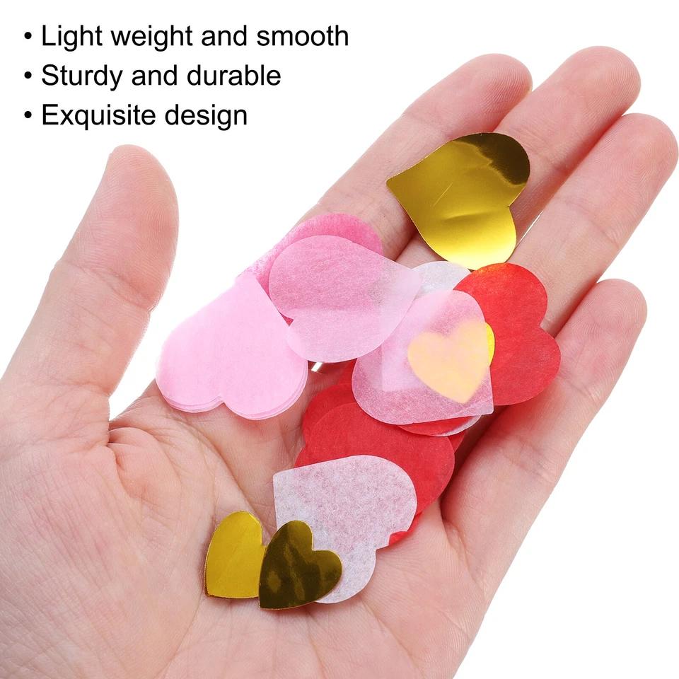 Heart Paper Confetti, 50g / 1.8oz Red White - Image 4 of 4