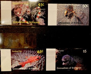 Grenadines of St Vincent,shrimp,Imperf. S.C.#574-7 MNH Complete set of 4