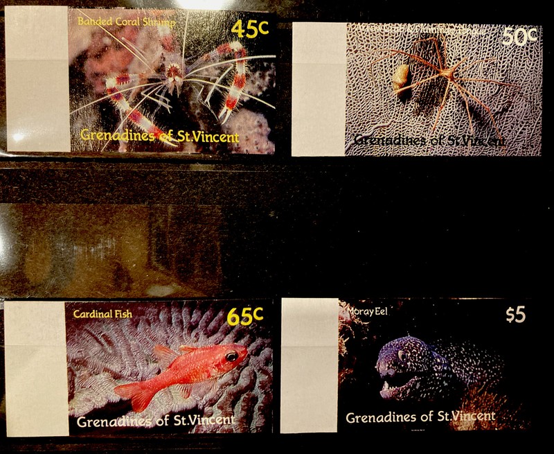 Grenadines of St Vincent,shrimp,Imperf. S.C.#574-7 MNH Complete set of 4