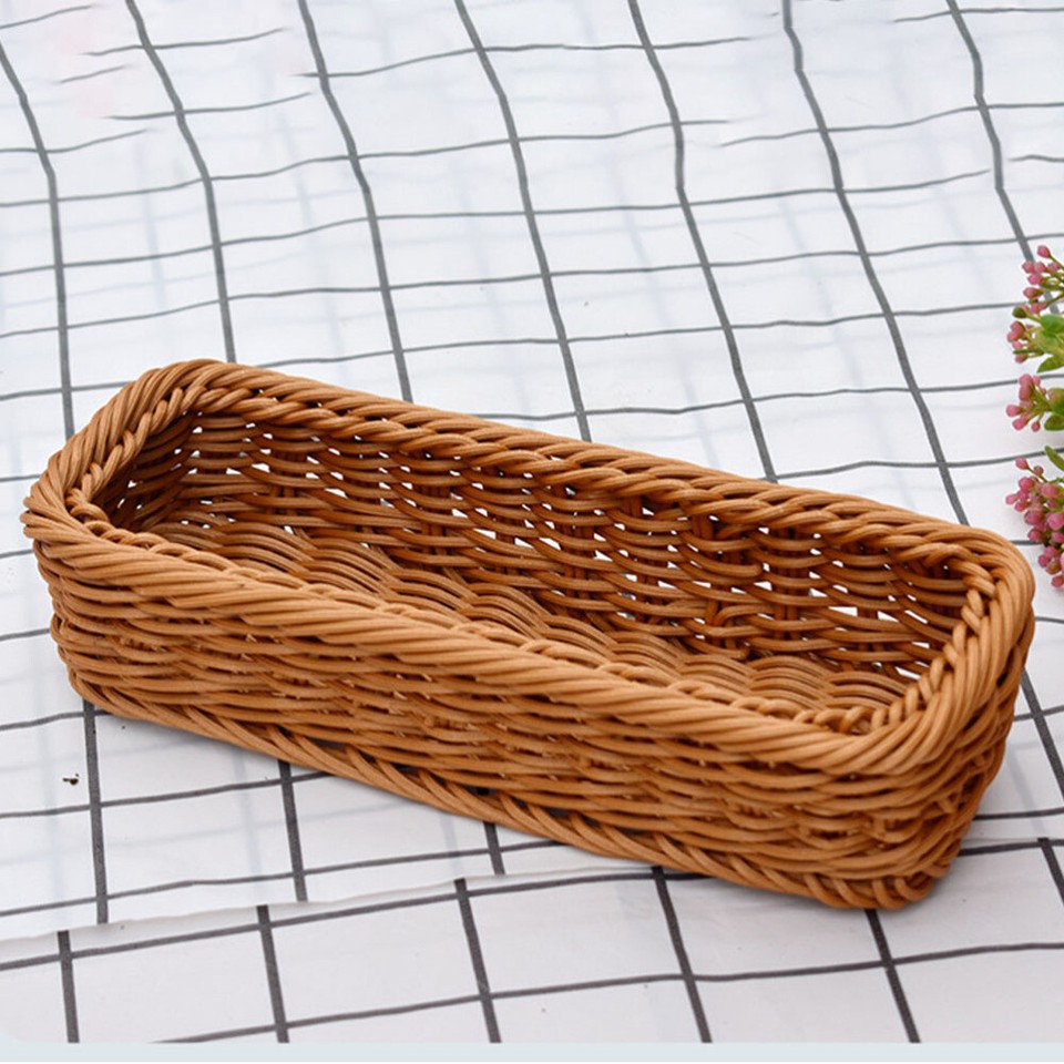 2 Pcs Kitchen Storage Box Woven Fruit Baskets Snacks Tray Hamper eBay