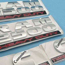 4x Fender Door Emblem For Ram 2500 Heavy Duty Cummins Turbo Diesel Badges Chrome