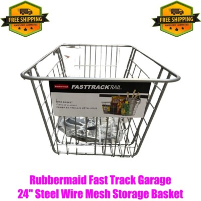 Rubbermaid Fast Track Garage 24'' Steel Wire Mesh Storage Basket