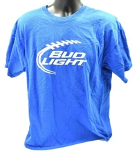 Budlight Beer Mens Size XL T-Shirt Blue NWOT Fantasy Football Promo by MV Sport